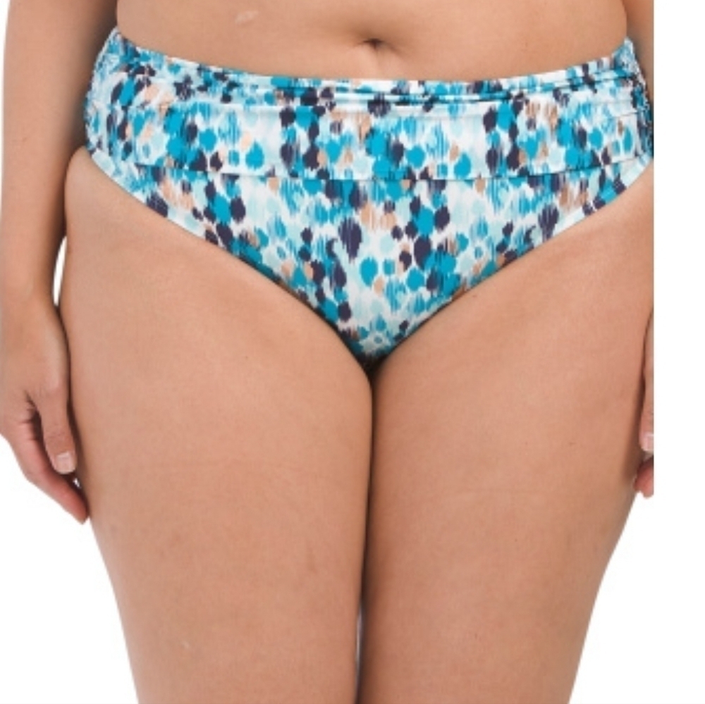 LA BLANCA Plus Seaglass Abstract Print Bikini Swim Bottom Size 18W